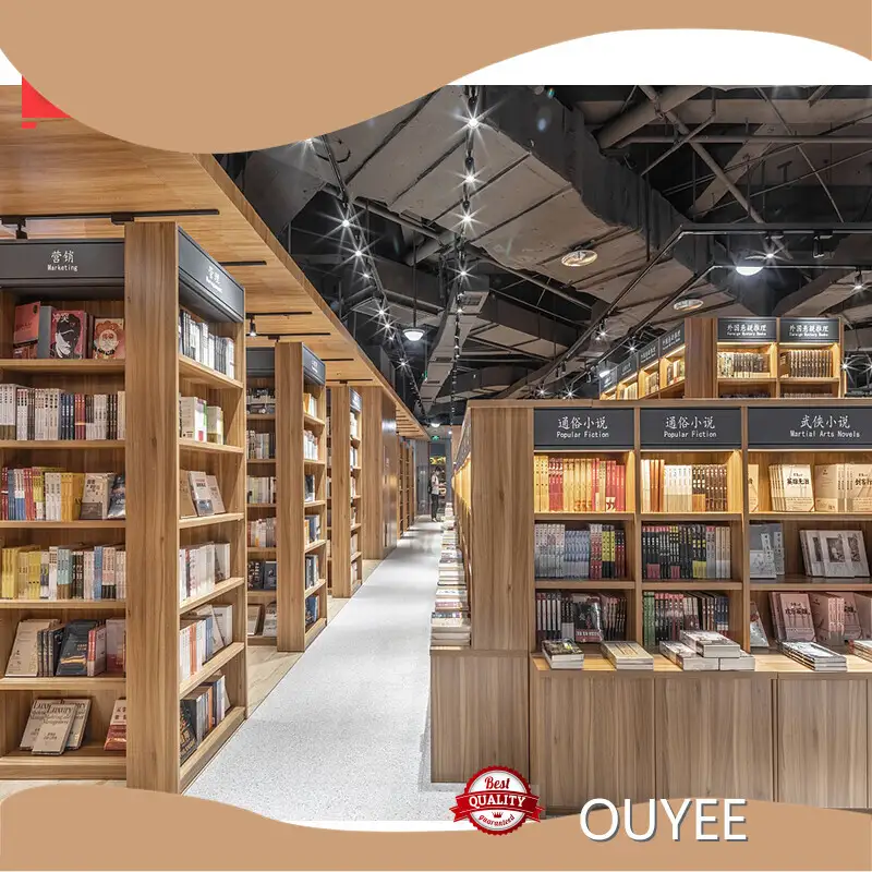 Customized Wooden Library Bookshelf Cabinet for Bookstore Furniture 1