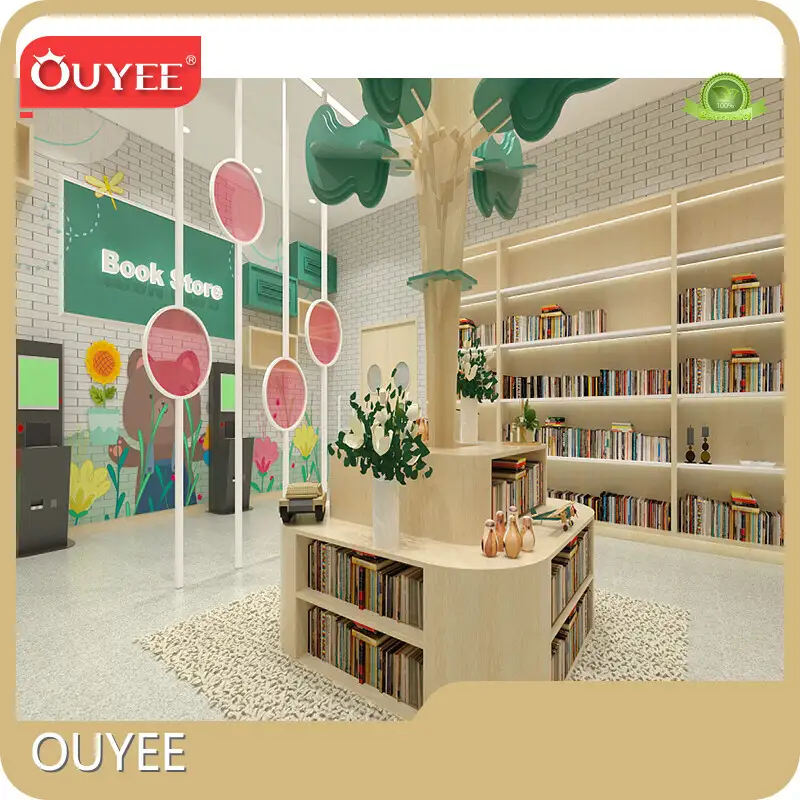 Wooden Bookstore Bookshelves & Children's Library Book Display Rack 1
