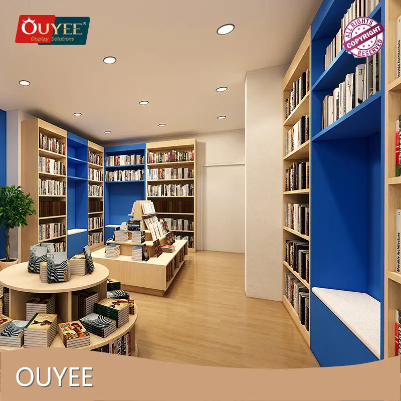 Custom White School & Bookshop Display Bookcase Library Bookshelf 1