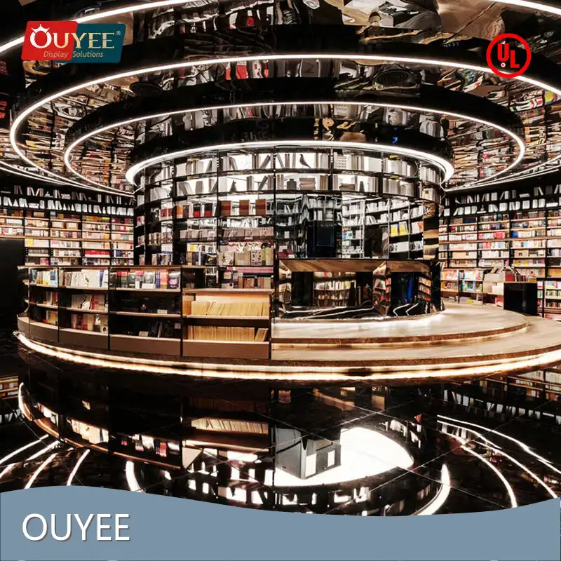 Green Library Display Cabinet - Retail Book Shelves & Office Showcase 1