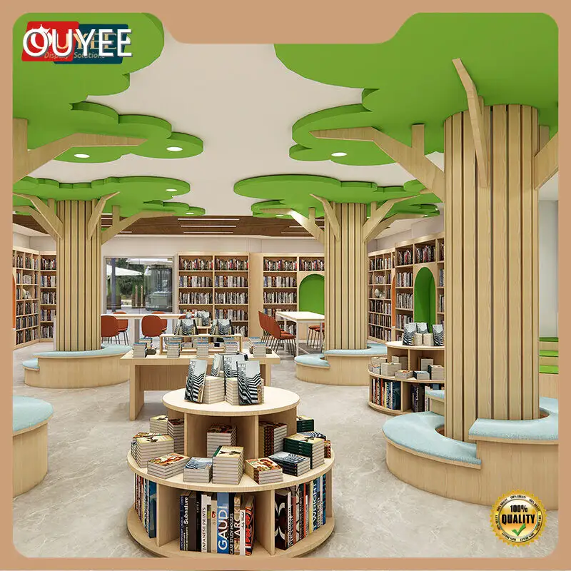 Customized Wooden Bookshop Cabinet - Library & School Book Fixture 1