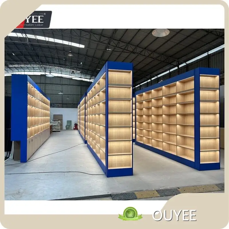 Wooden Library & Bookshop Display Bookshelf - Library Furniture 1