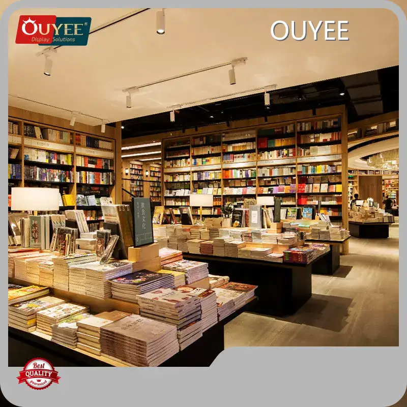 Customized Bookstore Metal Display Shelves - Library Bookcase Fixture 1