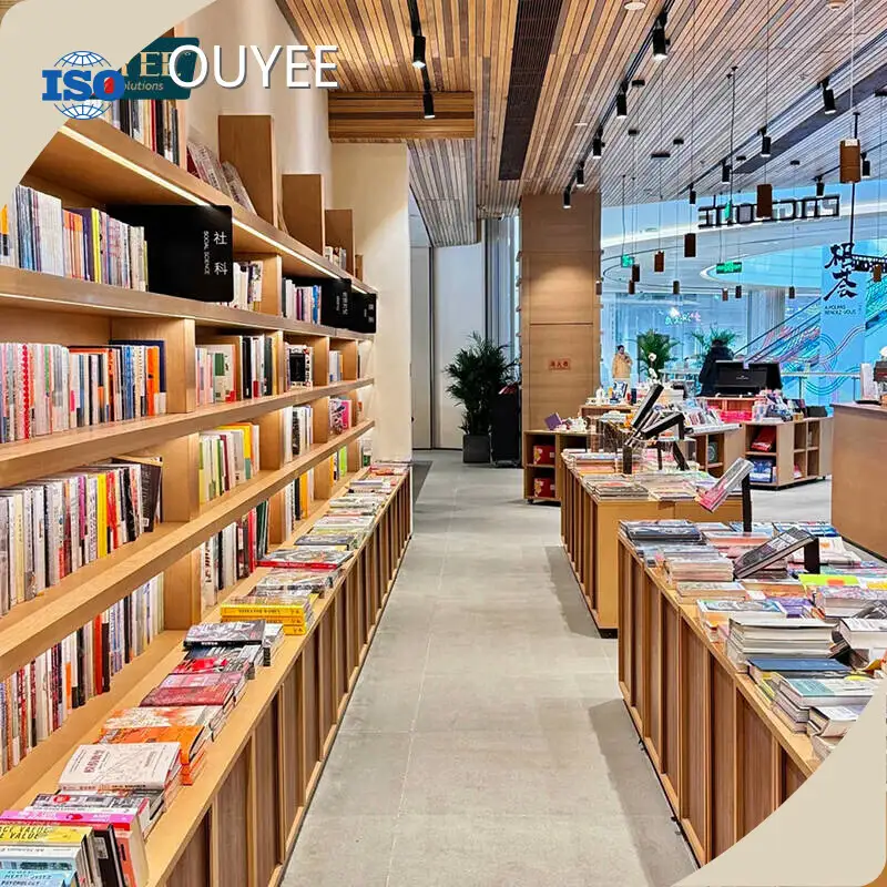 Wood Showcase Wall Shelves for School, Bookstore & Library 1