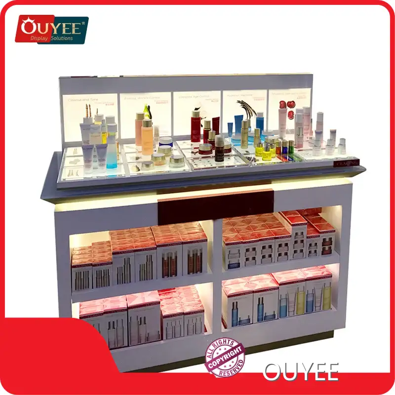 Perfume Display Rotating Tasting Table with LED Light for Beauty Bars 1