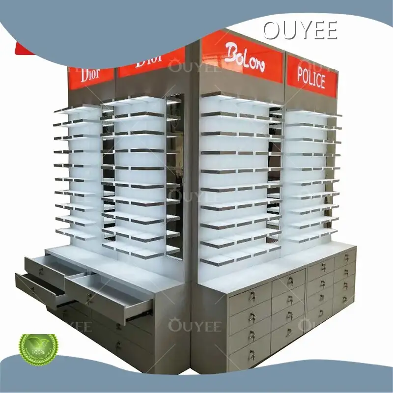 Custom Gold Eyewear Display Cabinet for Sunglasses & Optical Frames 1