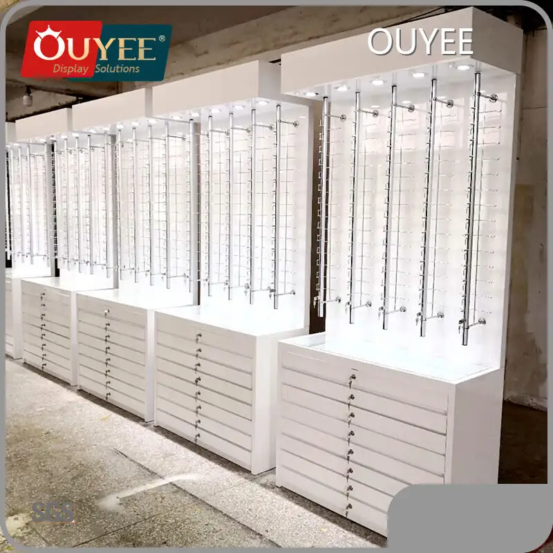 Wood Locking Optical Shop Eyewear Cabinet for Sunglasses/Frames 1