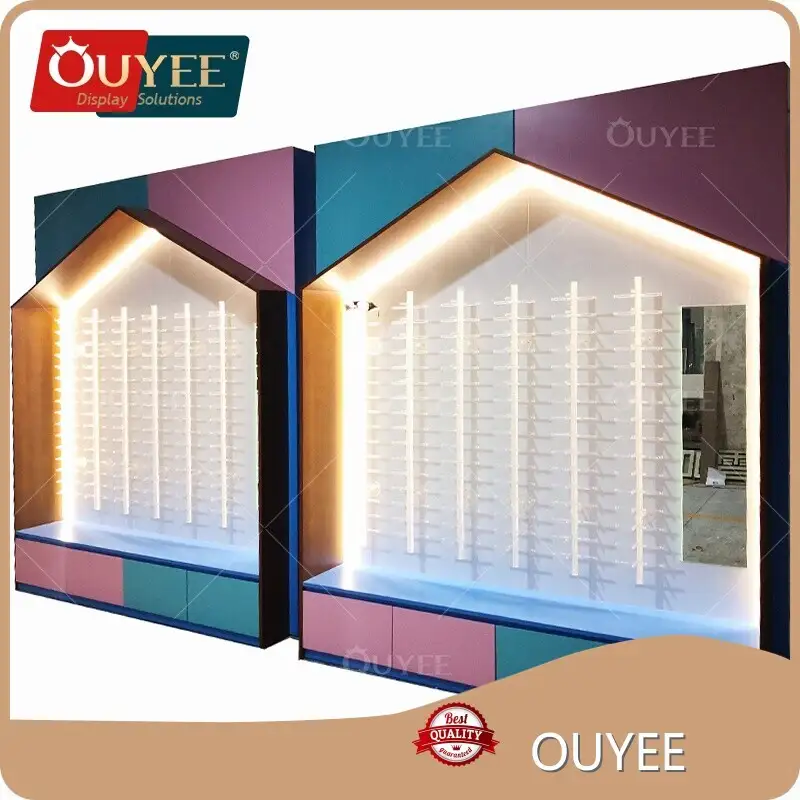 Custom Wall Mounted Sunglasses Eyeglass Display Lockable Aluminium Rod 1