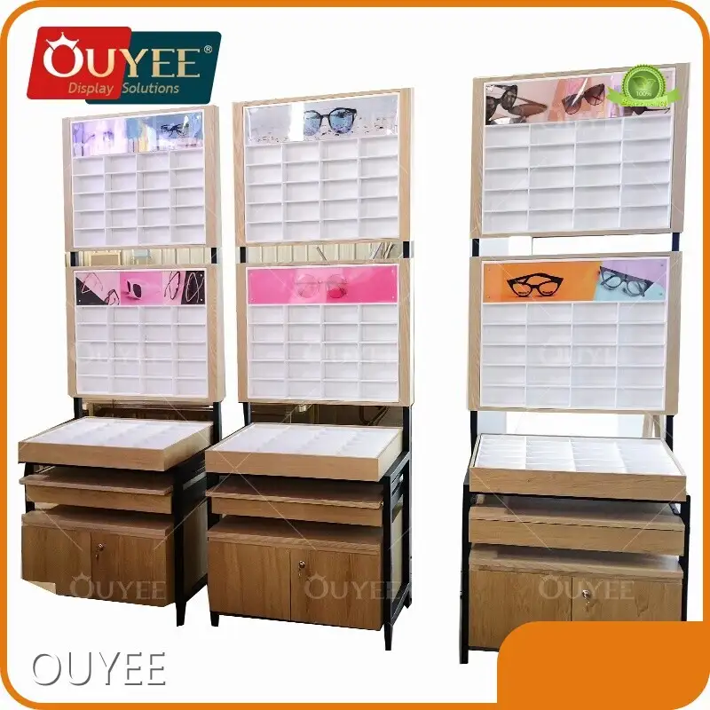 Wood Sunglasses & Eyeglass Display Cabinet for Optical Shop Retail 1