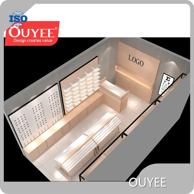Wooden Acrylic Optical Shop Eyewear Display Counter Furniture 1