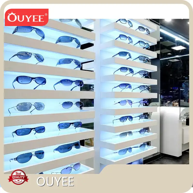 Retail Store Wooden Optical Wall Showcase Sunglasses Display Rack 1
