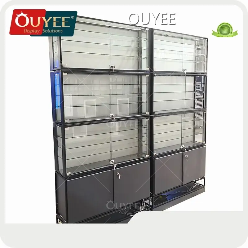 Metal Optical Store Eyewear Display Cabinet - Glass Wall Showcase 1