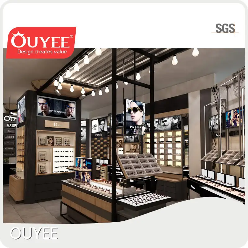 Wooden Optical Stand & Retail Wall Showcase - Sunglasses Display Rack 1