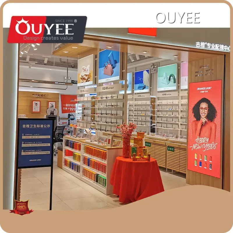 Eyeglasses Shop Interior Decoration Custom Optical Display Showcase 1