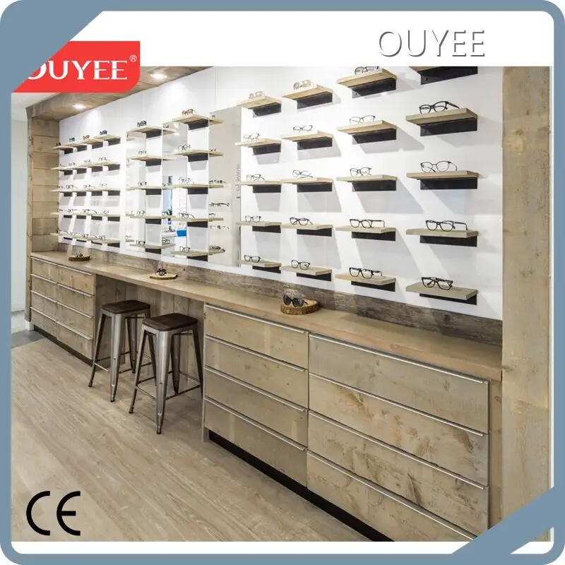 Wooden Optical Shop Counter Sunglasses Display Showcase for Mall Kiosk 1