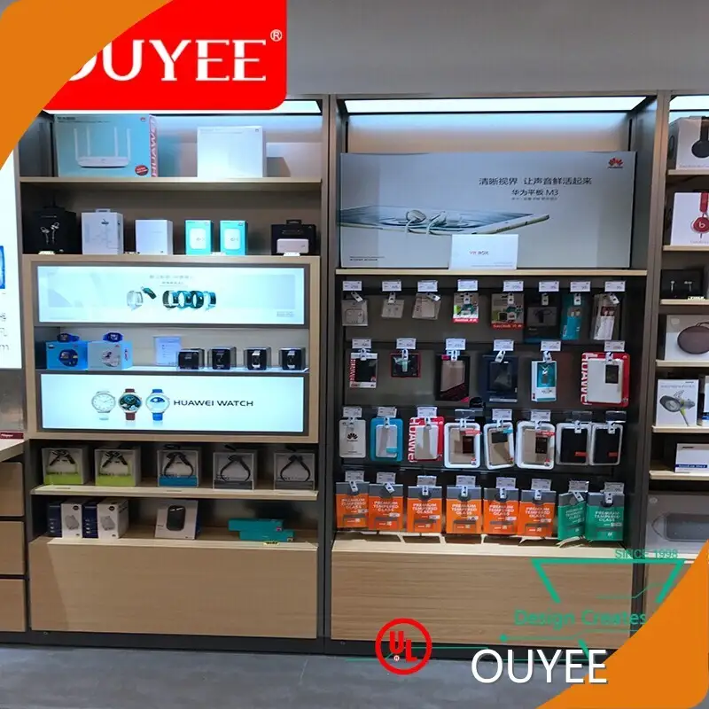 Wooden Cell Phone Accessories Display Showcase for Retail Shops 1