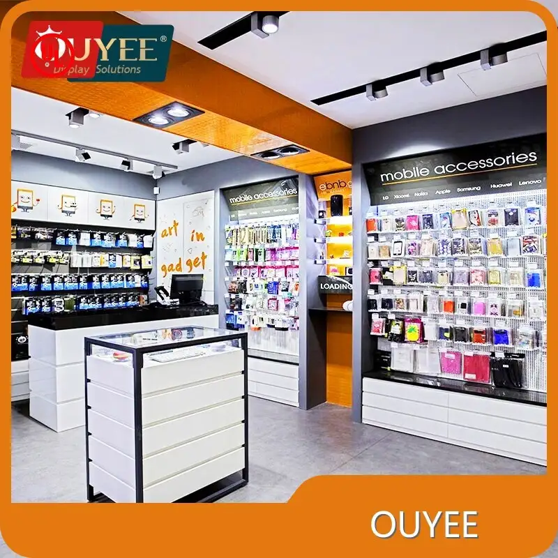 Mall Cell Phone Accessories Showcase - High-Gloss Painted Display 1