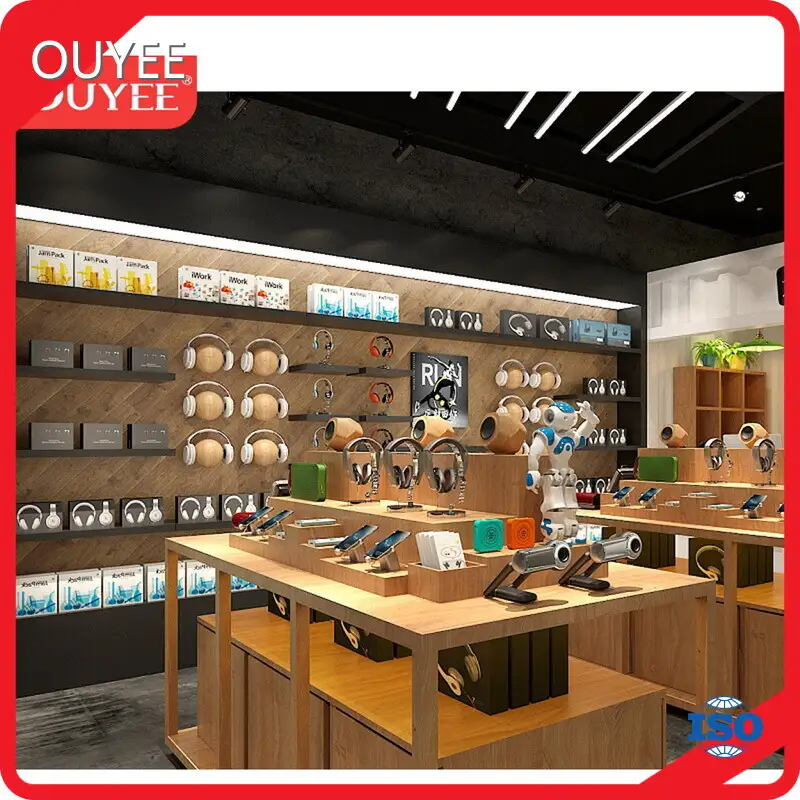 Mobile Phone Shop Interior Design & Phone Charger Display Cabinet 1