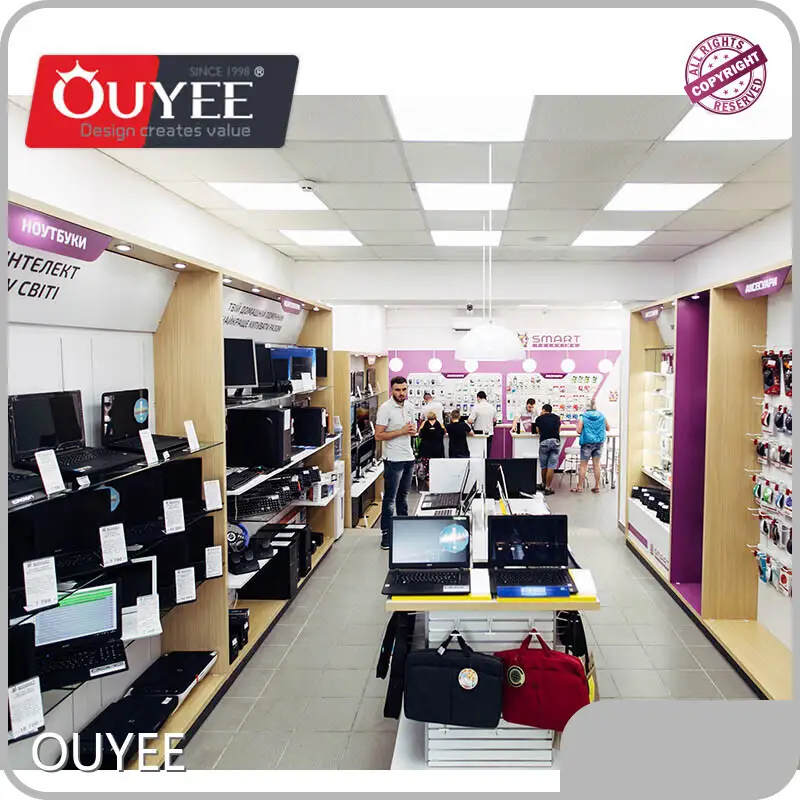 Mobile Shop Interior Decoration Custom Wooden Accessory Showcase 1