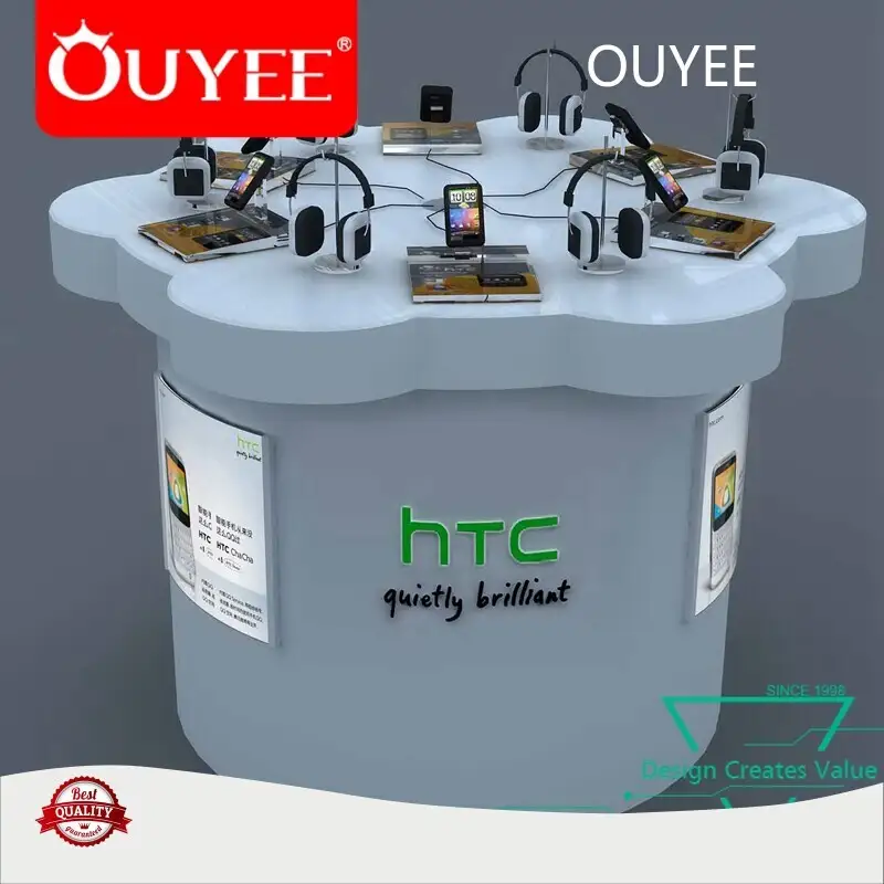 Custom Store Furniture Wooden Round Cell Phone Display Table 1