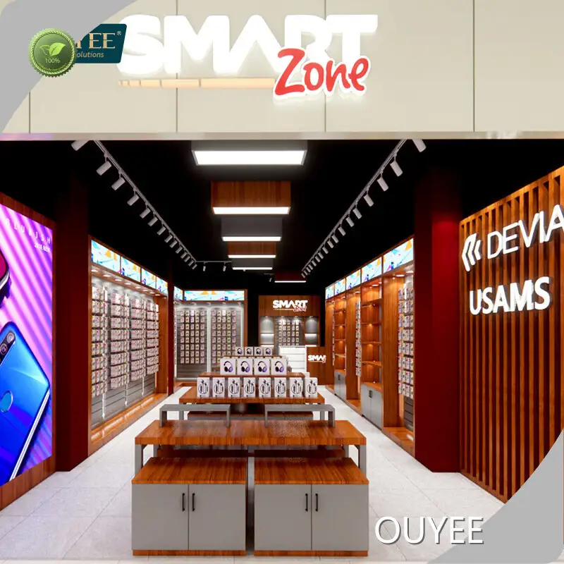 Mobile Phone Repair Shop Furniture - Wood Slatwall & Display Rack 1