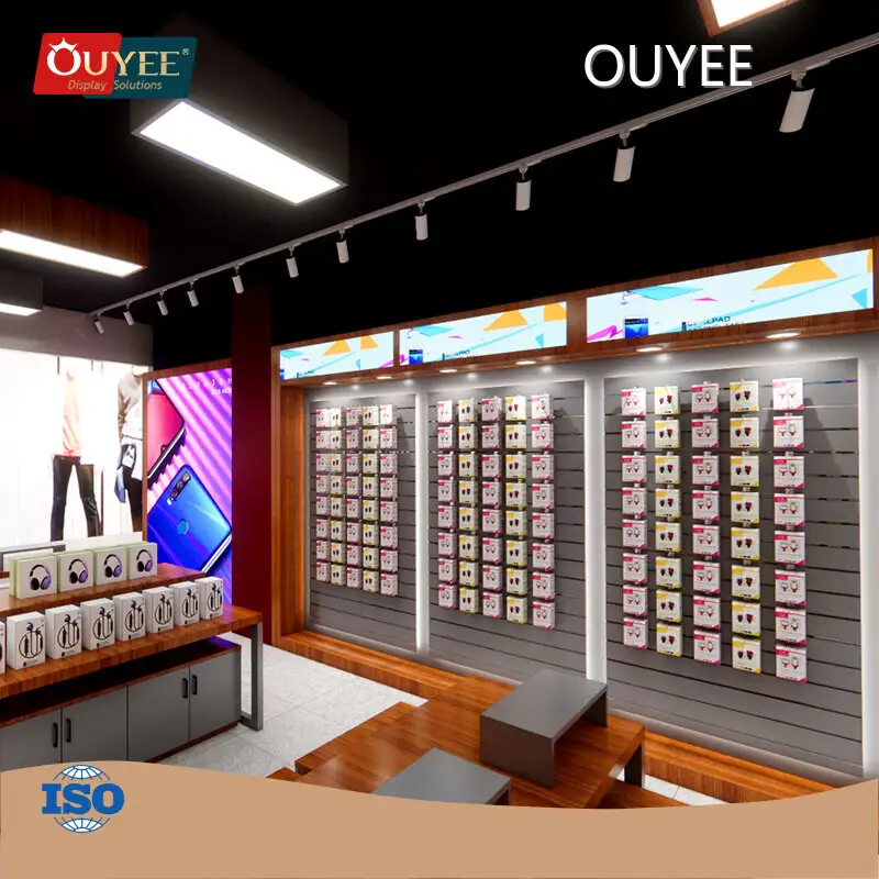 Mobile Phone Shop Fixtures Slatwall Showcase Phone Case Stands 1