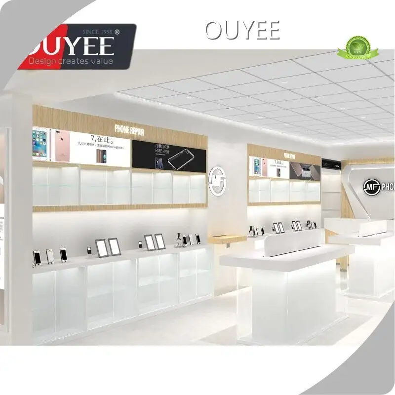 Custom Mobile Phone Shop Showcase Wall Display Cabinet 1