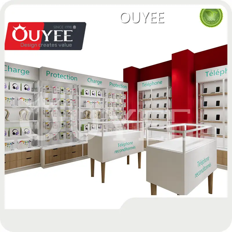 Wooden Retail Mobile Phone Display Counters & Wall Showcase Kiosk 1