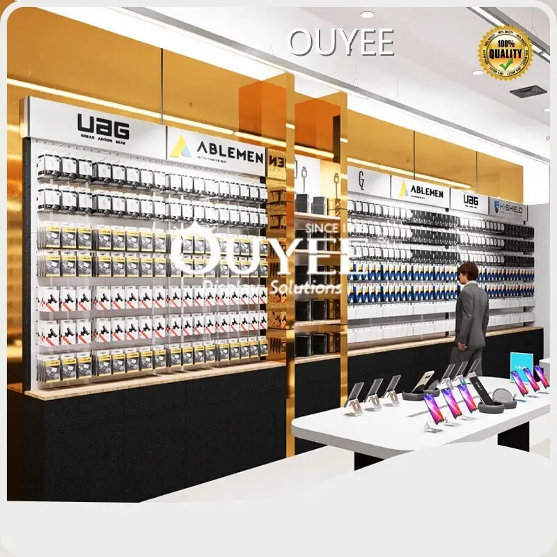 Custom LED Display Furniture MDF Showcase for Mobile Phone Shop & Mall 1