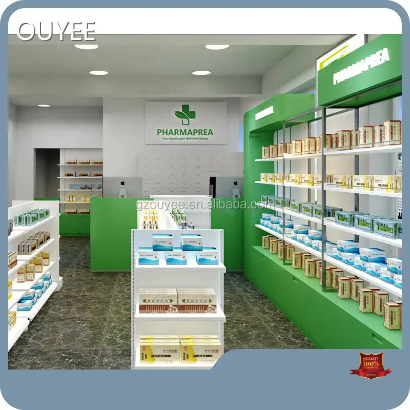Factory Direct Wholesale Wooden Pharmacy Display Shelves 1