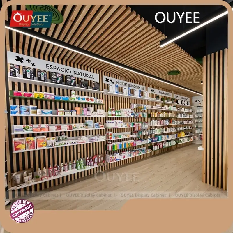 Retail Pharmacy Counter, Display Rack & Cabinets for Medical Stores 1