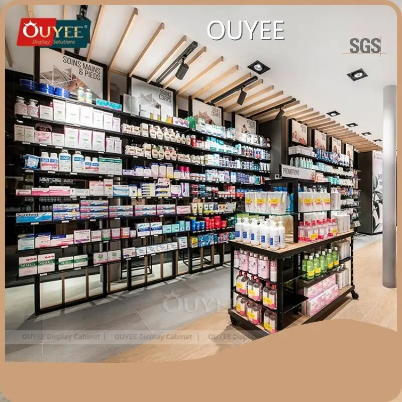 Shop Fitting Pharmacy Counter with Display Shelves Retail Furniture 1
