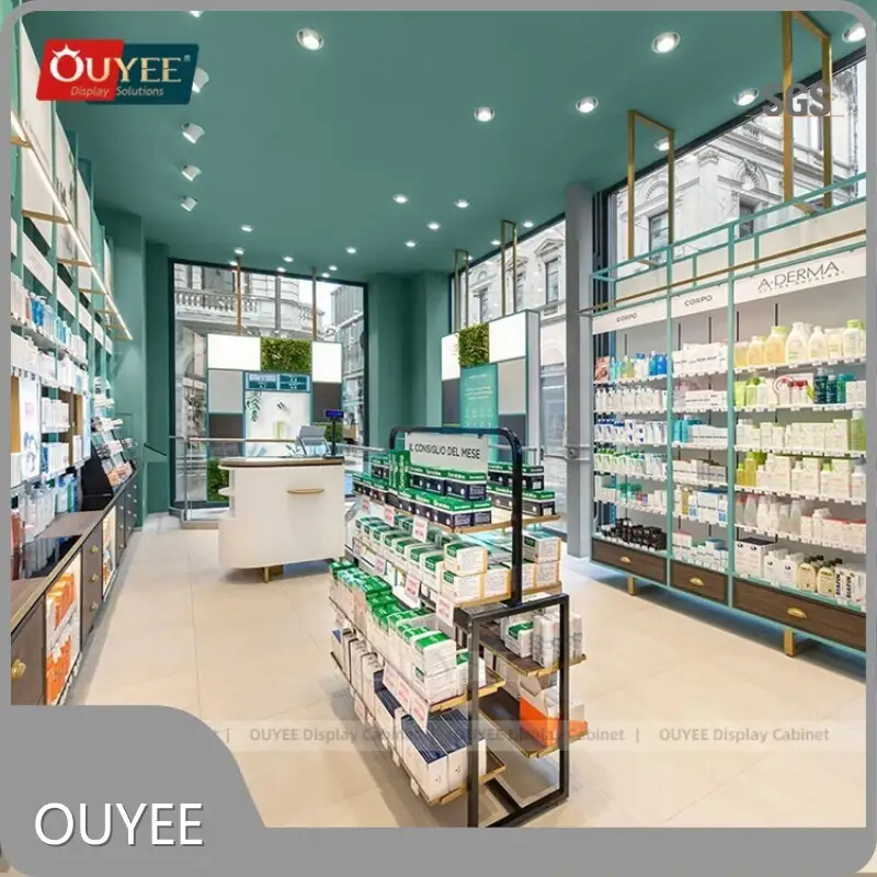 Pharmacy Store Medicine Shelves & Dispensary Display Counter Furniture 1