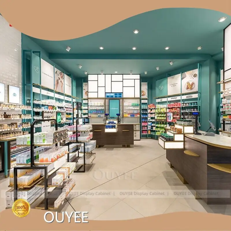 Custom Drugstore Furniture Cosmetic Display Metal Rack Shelves 1