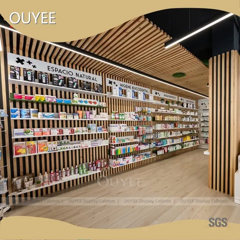Wooden Pharmacy Shelves - Medical Store Drugstore Display Furniture 1