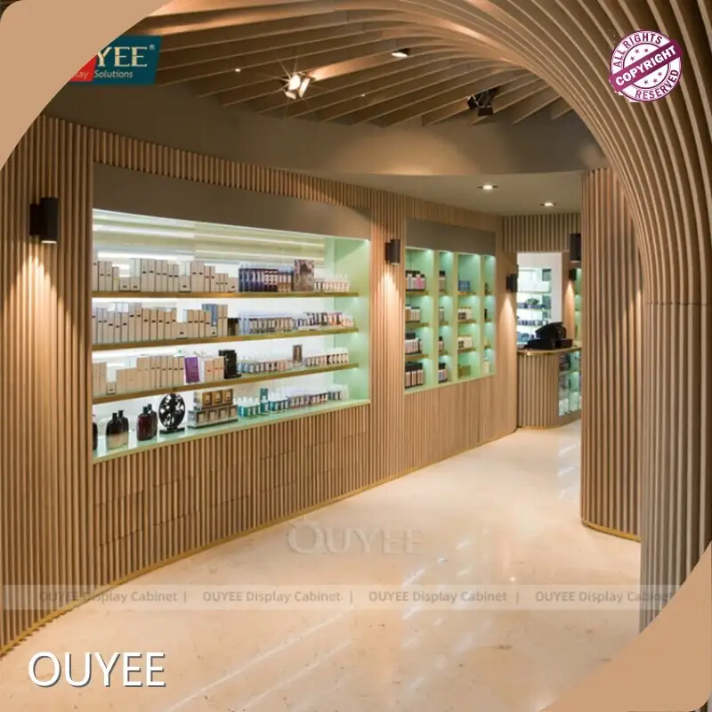 Wooden Pharmacy Counter, Racks & Shelves for Medical Shop Interiors 1