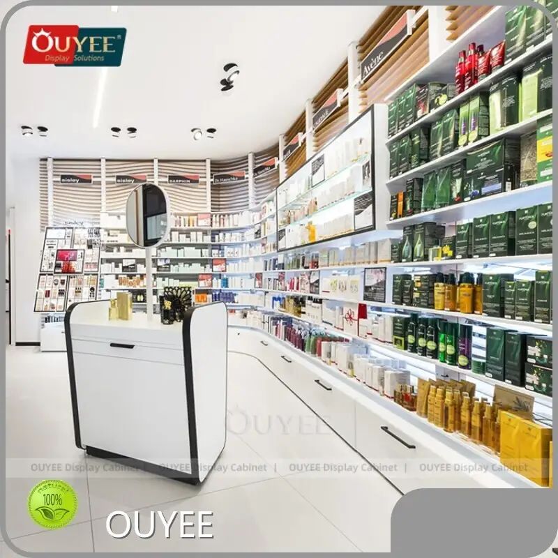 Customized Wooden Pharmacy Counter, Gondola Shelves & Cabinets 1