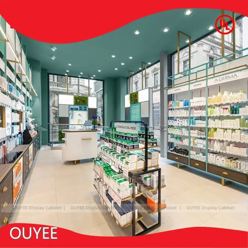 Shop Decoration Display Furniture: Pharmacy Medicine Rack & Shelves 1