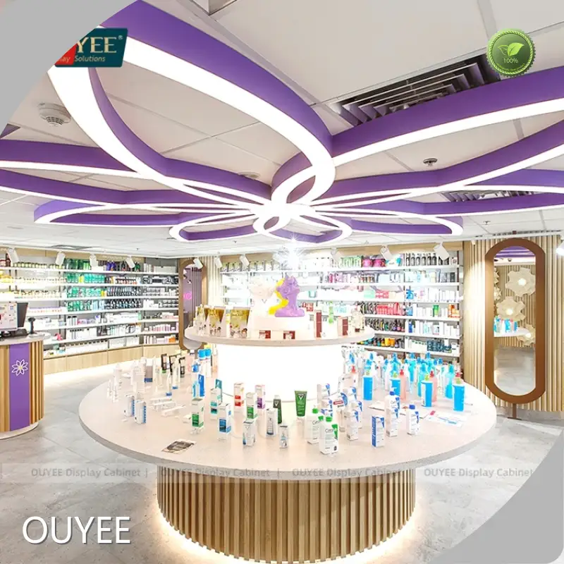 Dispensary Display Showcase with Glass Shelves – Pharmacy Furniture 1