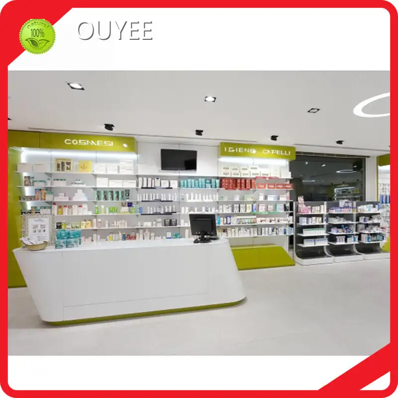 Glass Pharmacy Display Shelves Rack for Supermarkets & Medicine Stores 1