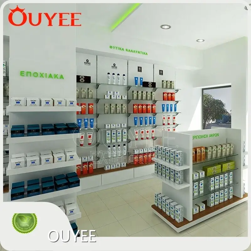 Wooden Pharmacy Shelves Display Counter for Medical Store Furniture 1