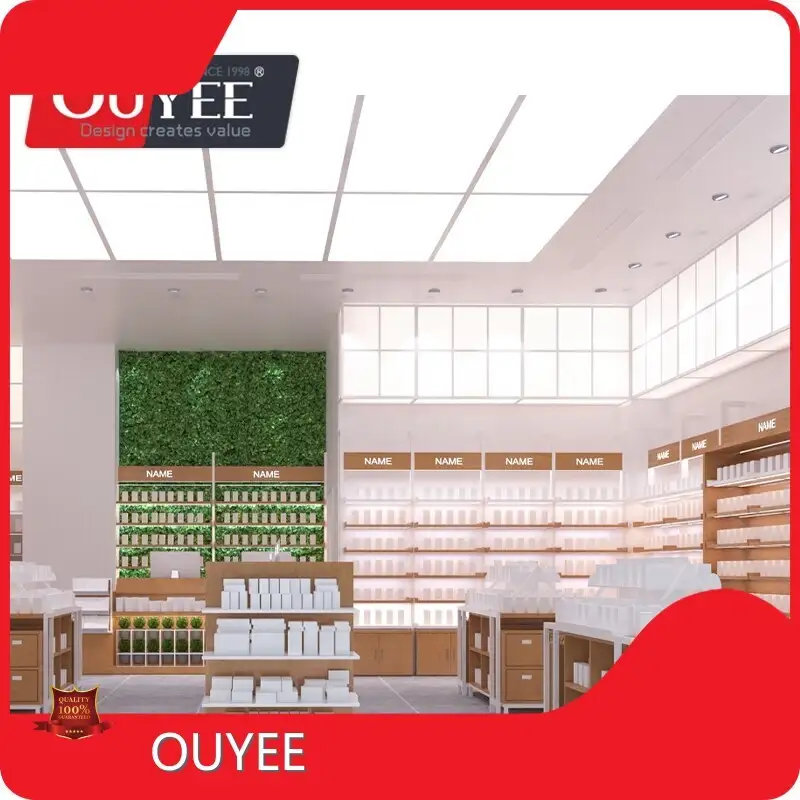 Pharmacy Wooden Frame Display Racks & Glass Cabinet 1