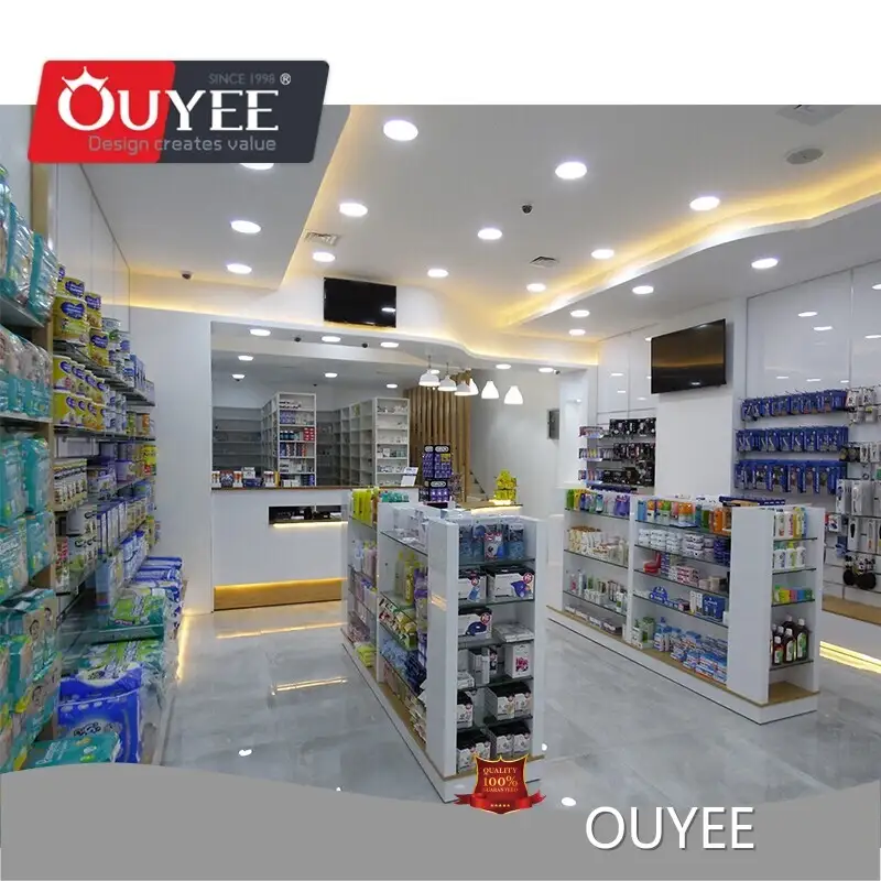 MDF Pharmacy Shelves & Counter for Drugstore Medical Store 1