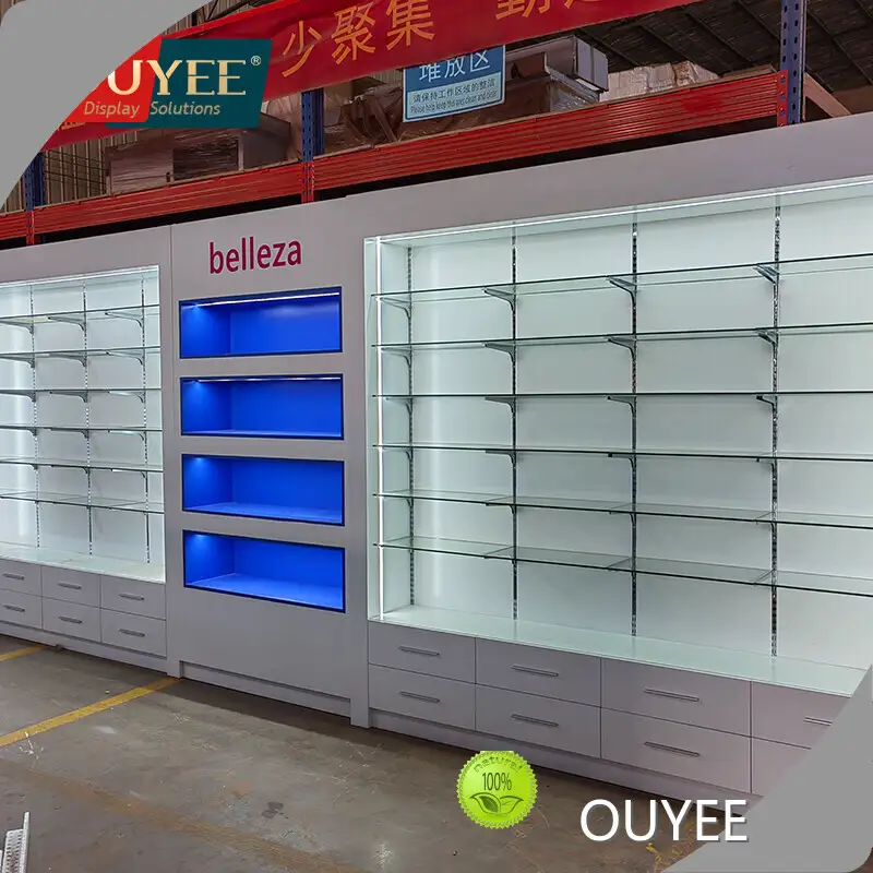 Retail Pharmacy Wooden Counter & Shelves for Pharmacy Shop Interior 1