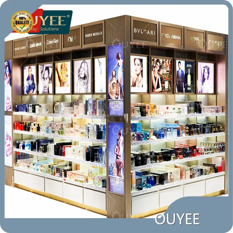 Glass Perfume & Cosmetic Display Cabinet Makeup Showcase Shelf Retail 1