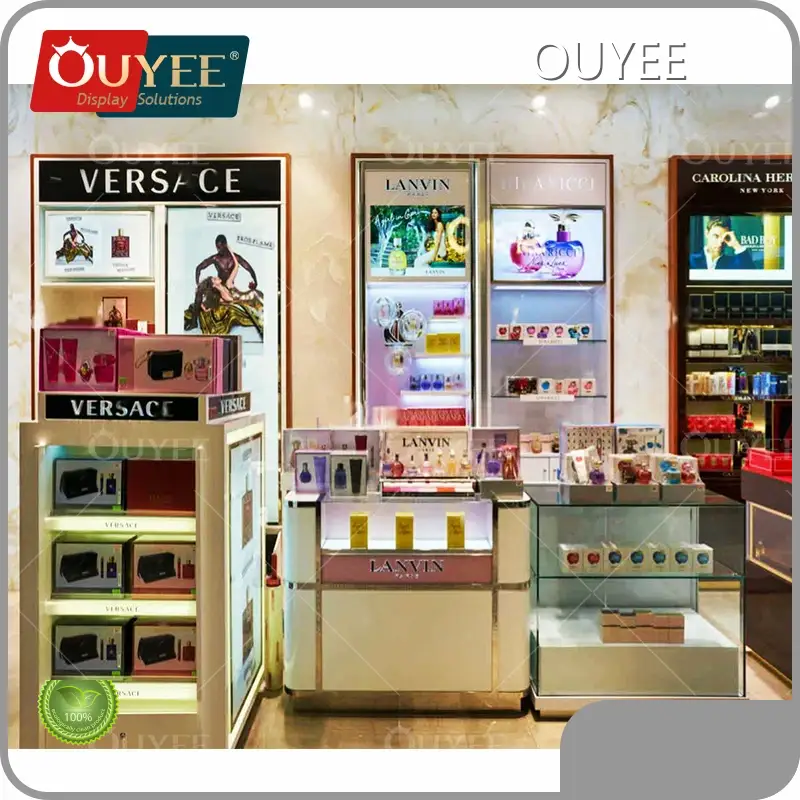 Wood & Glass Perfume Showcase Counter for Cosmetic Retail Store 1