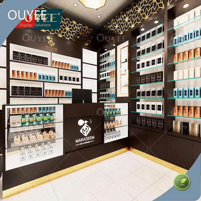 Custom Wood Perfume Shop Fitting Display Cabinet & Shelf 1