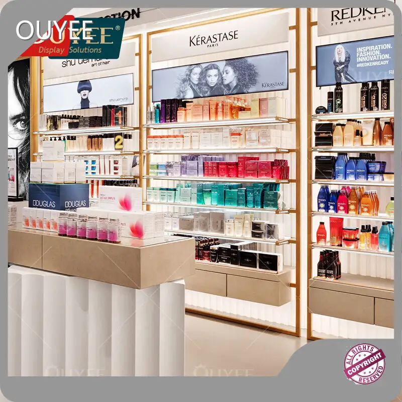 Wood Perfume Shop Display Shelf Cosmetic Store Showcase 1