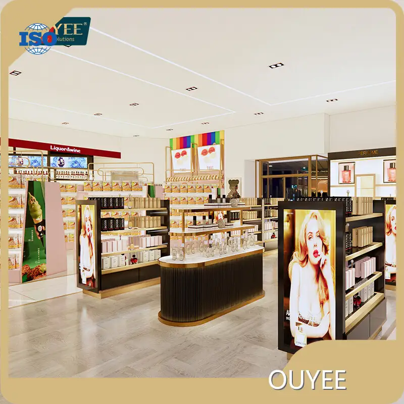 Retail Perfume Display Rack - Cosmetics Shelves & Storage Cabinet 1