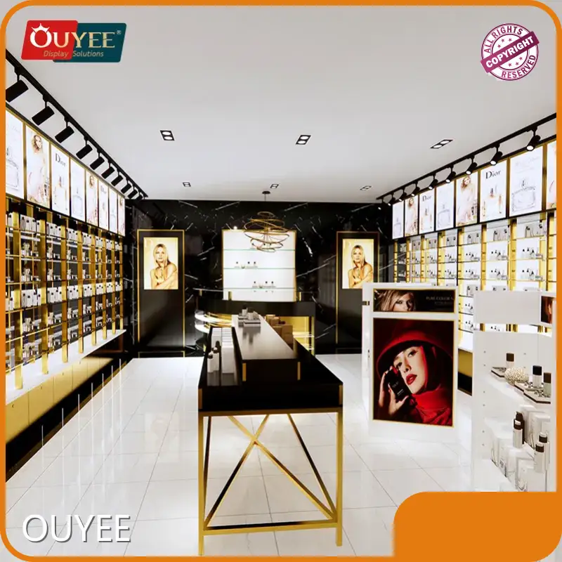 Wooden Makeup & Perfume Display Stand - Cosmetic Store Shelf 1